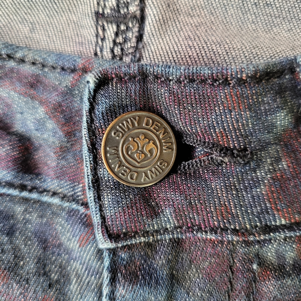 SIWY Mid Rise Seamless Dark Wash Paisley pattern Skinny Jeans Size 26 - Picture 4 of 9
